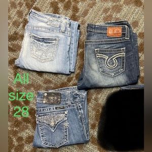 Women’s size 28 Miss Me & Big Star jeans